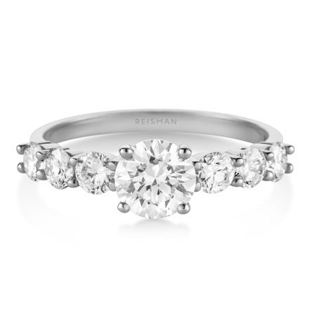 Anel de Noivado Seven ouro branco 18k
