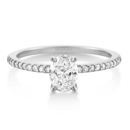 Anel de Noivado Toronto Diamante Oval Ouro Branco 18k