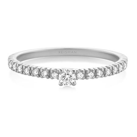 Anel de Noivado Ma Vie ouro branco 18k