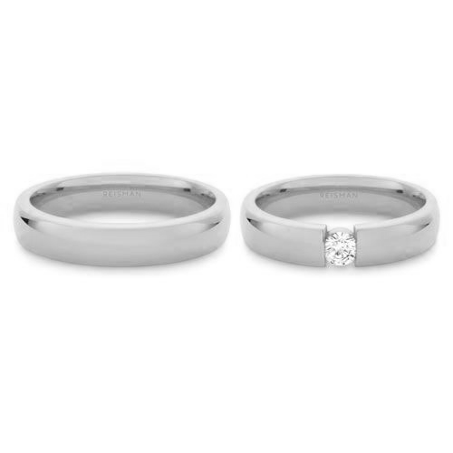Alianças de Casamento Irlanda ouro branco 18k
