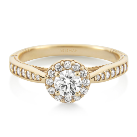 Destaque para Anel de Noivado Amore Mio ouro 18k com design sofisticado e acabamento elegante