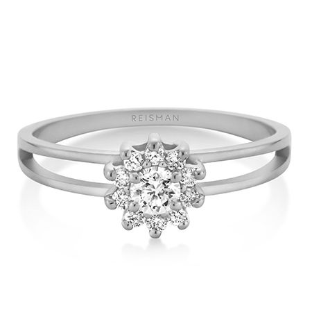 Anel de Noivado Florence ouro branco 18k