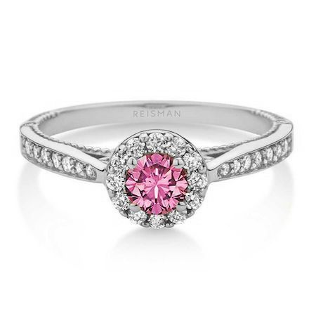 Anel Amore Mio Safira Rosa ouro branco 18k