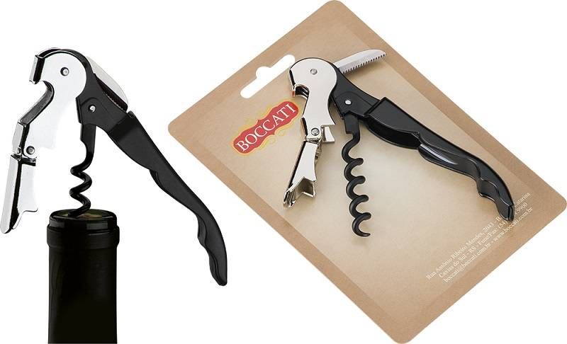 Saca-Rolha Dois Estágios (Sommelier)(Preto)(Personalizada)