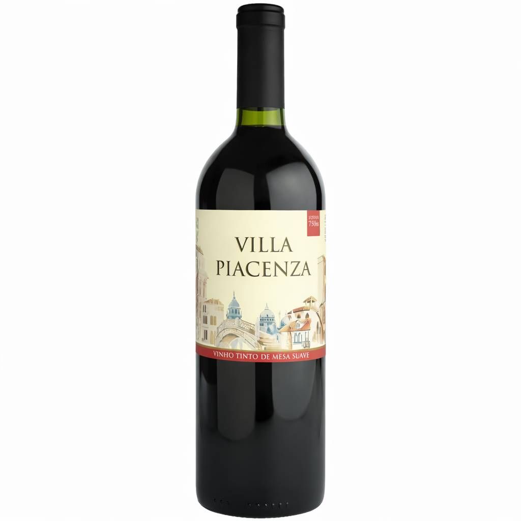 Vinho Tinto de Mesa Suave Villa Piacenza 750ml