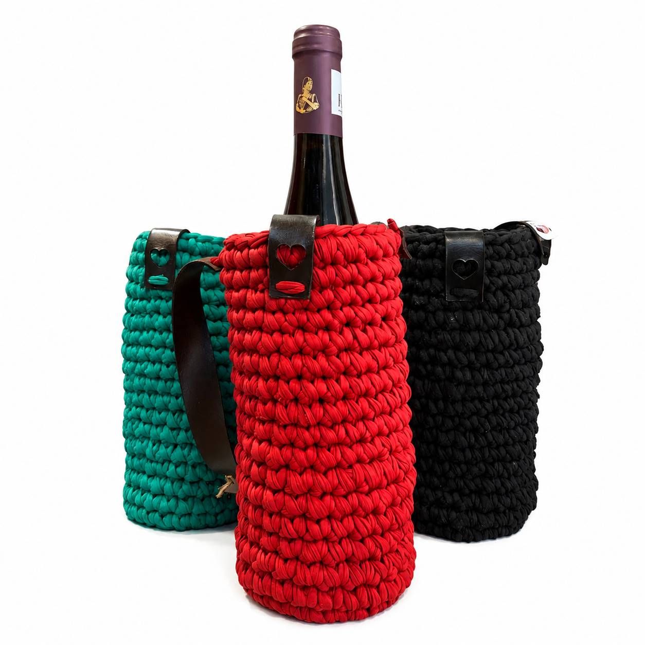 Porta Vinhos de Crochê