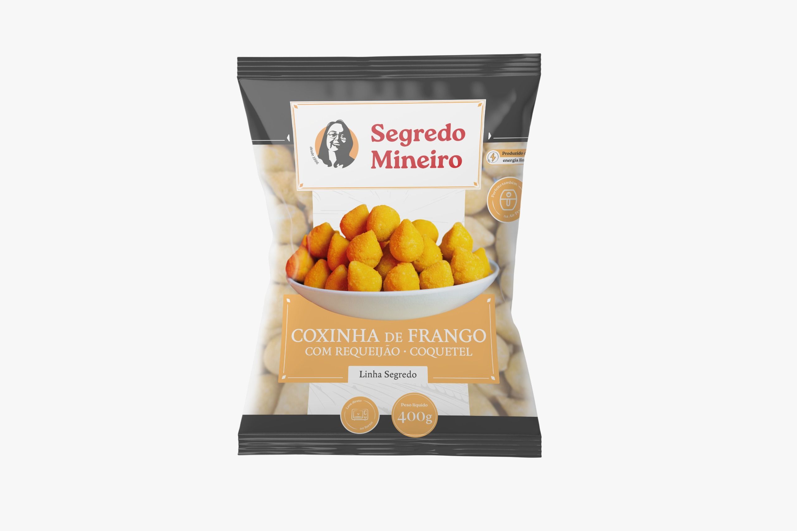 MINI COXINHA DE FRANGO COM REQUEIJAO 400GR FRITO