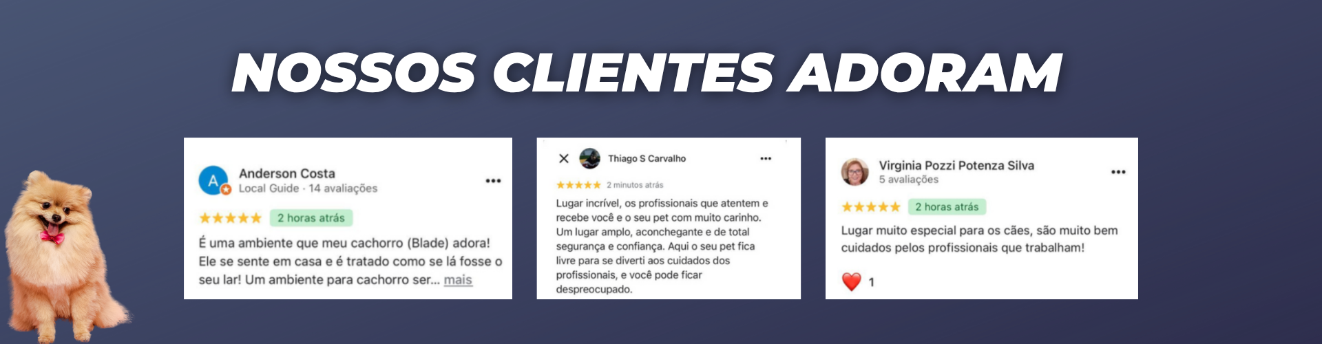 Nossos clientes adoram - Desktop