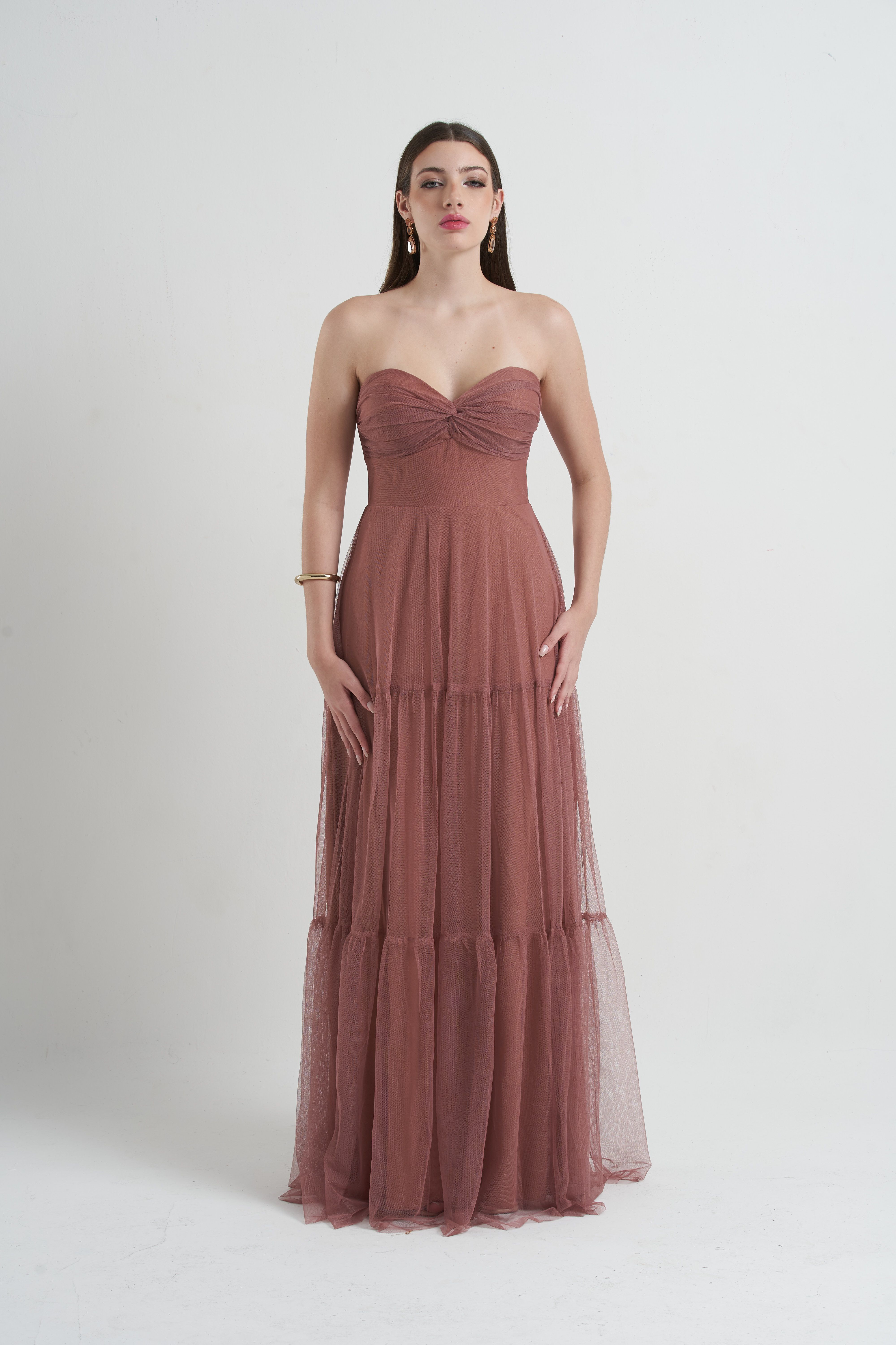 Vestilo Tule Três Marias Rosa Canela