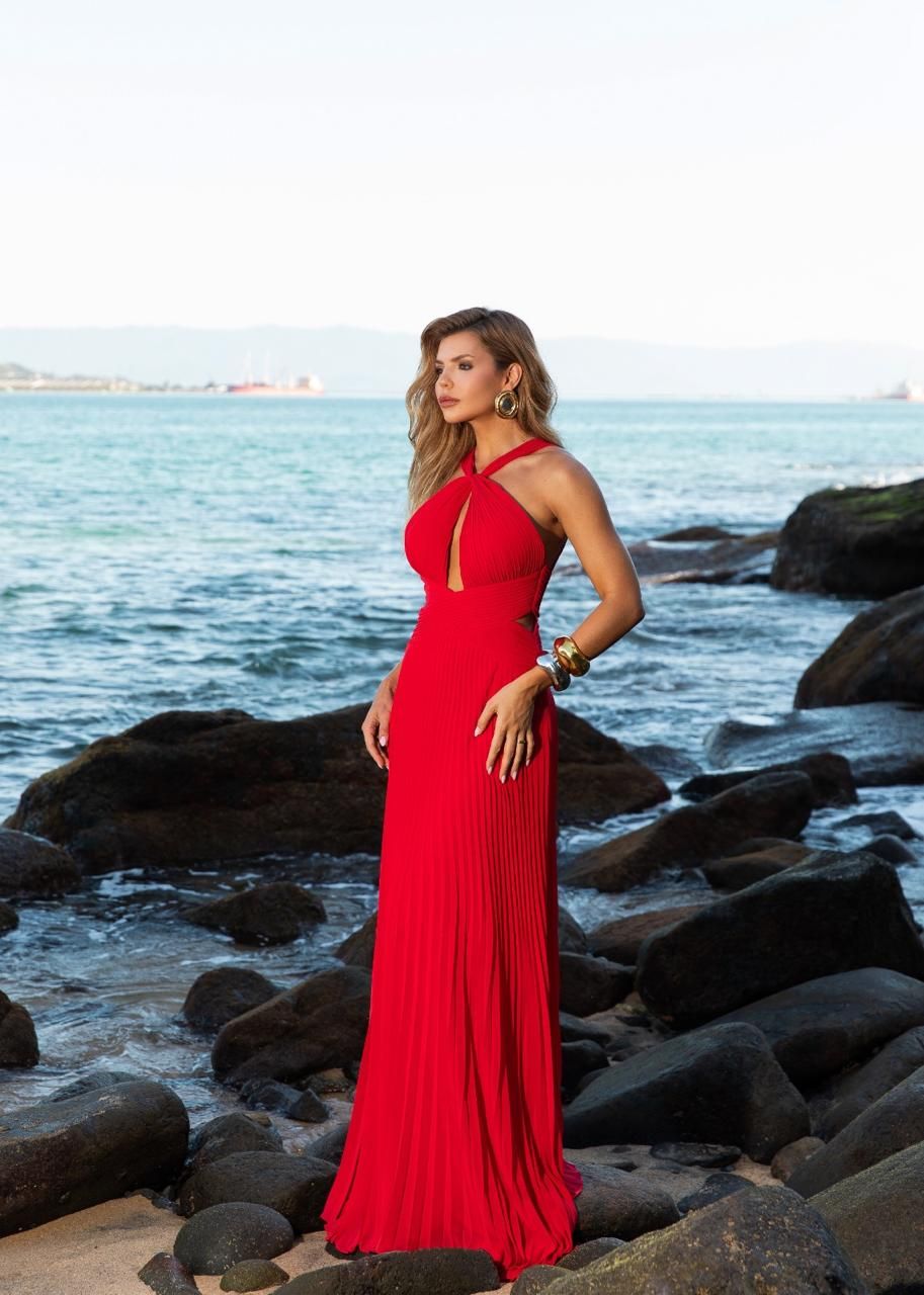 Vestido Jean Vermelho