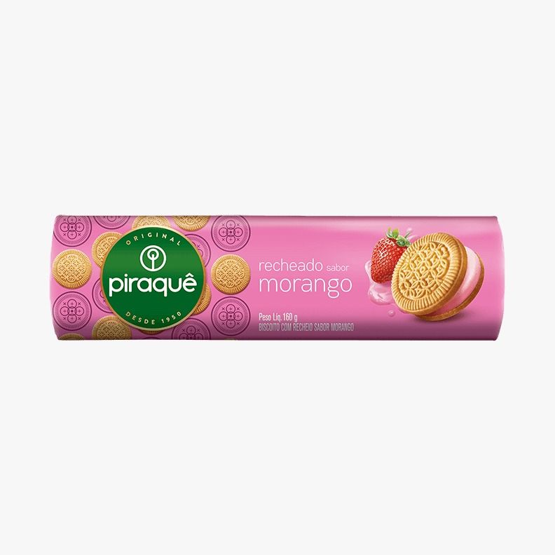 BISCOITO RECHEADO MORANGO 160G