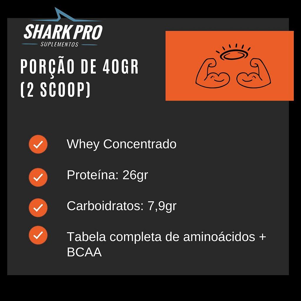 100% WHEY PROTEIN - SHARK PRO - 900g Morango