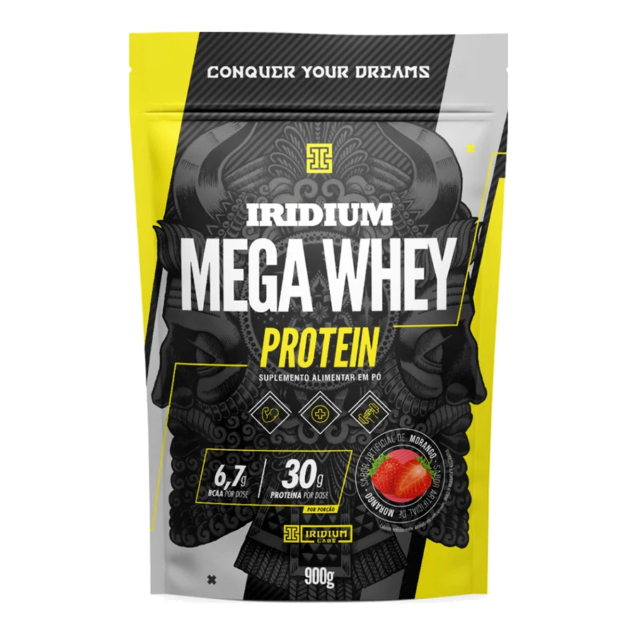 Mega Whey (Morango) - Pouch 900g