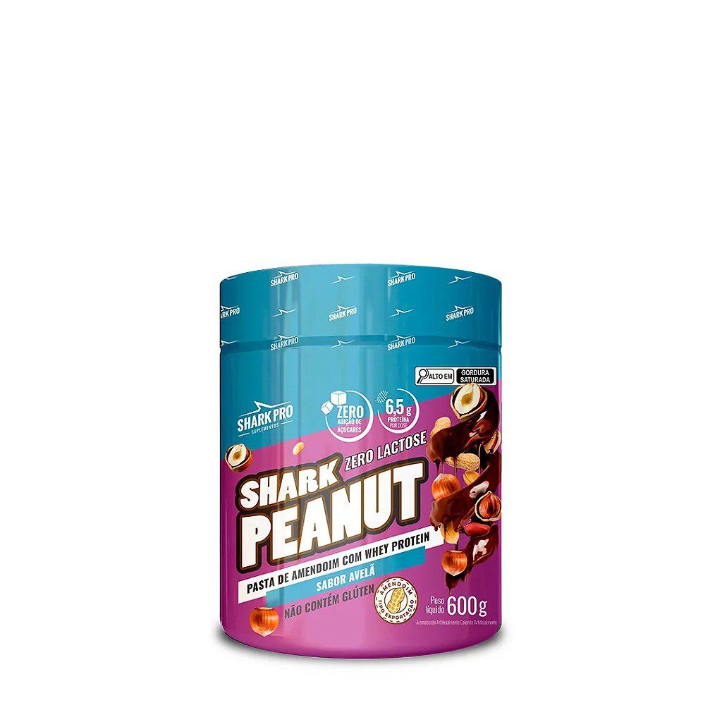 Pasta de Amendoim Shark Peanut Zero Lactose Avelã- 600g