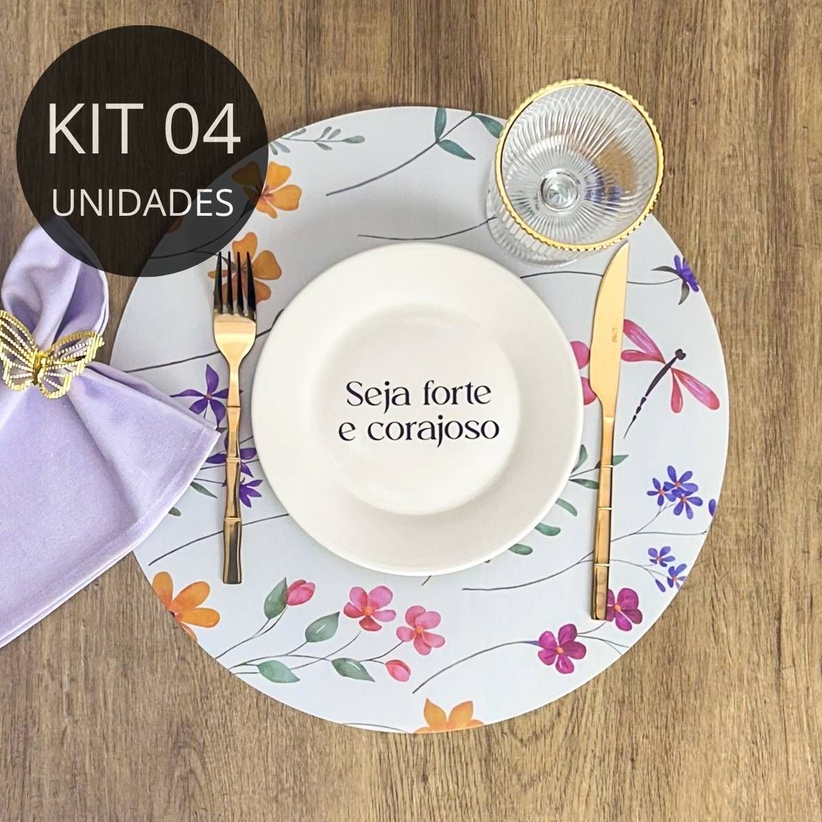 Kit 4 Americanos Redondo de Plástico - Primavera