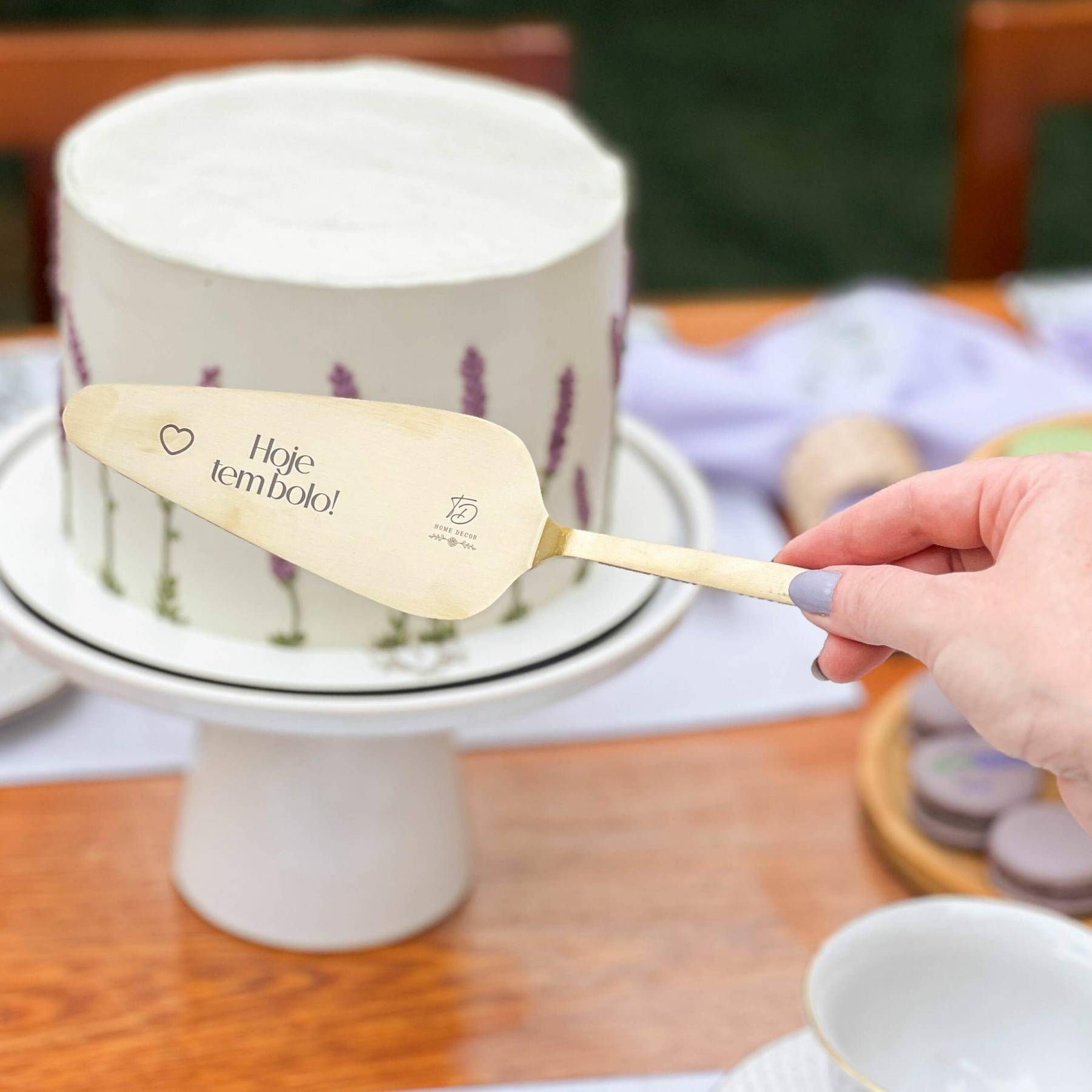 Espátula para Bolo de Aço Inox Champanhe -  Hoje Tem Bolo