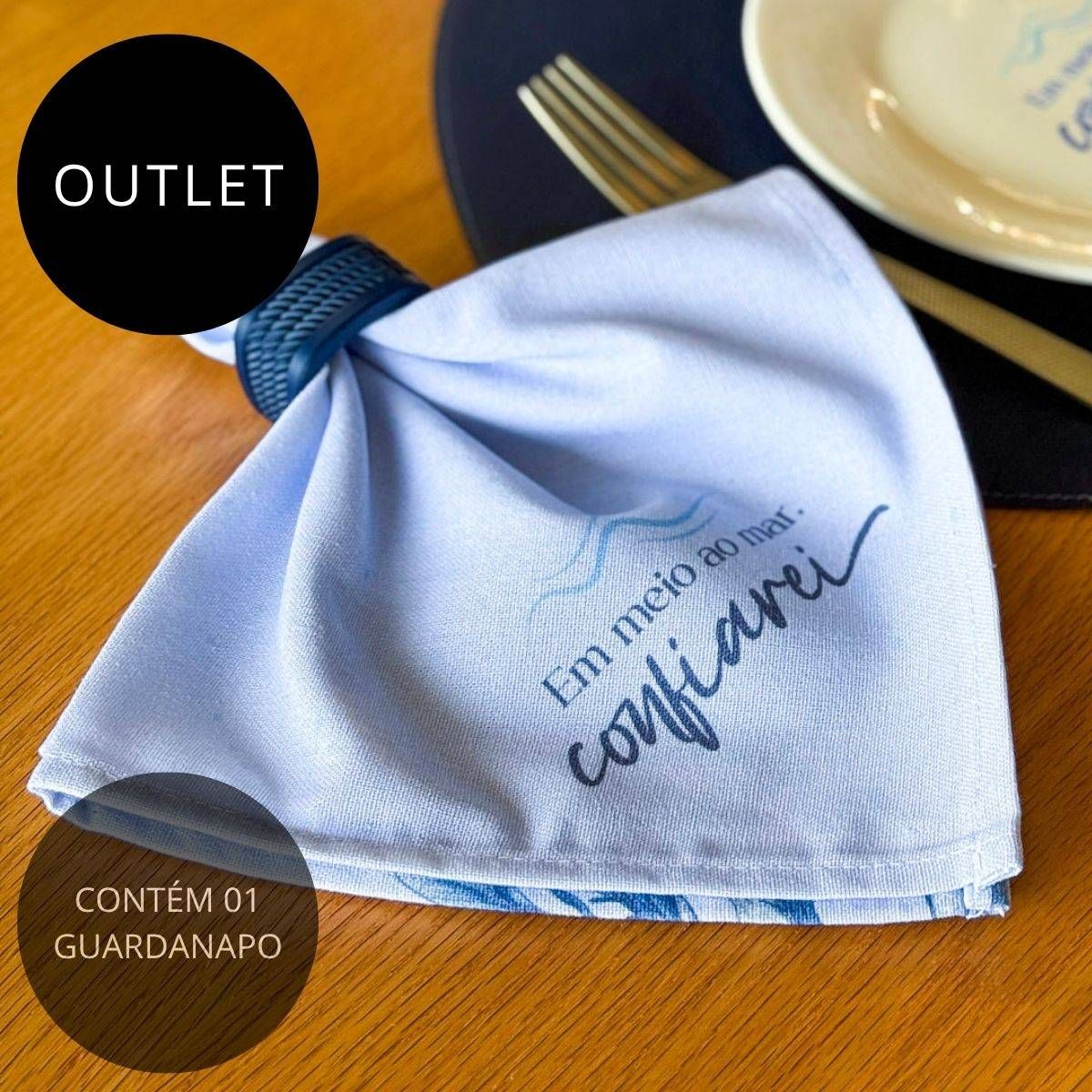 OUTLET Guardanapo Azul em Linho Misto - Coleção Peixes