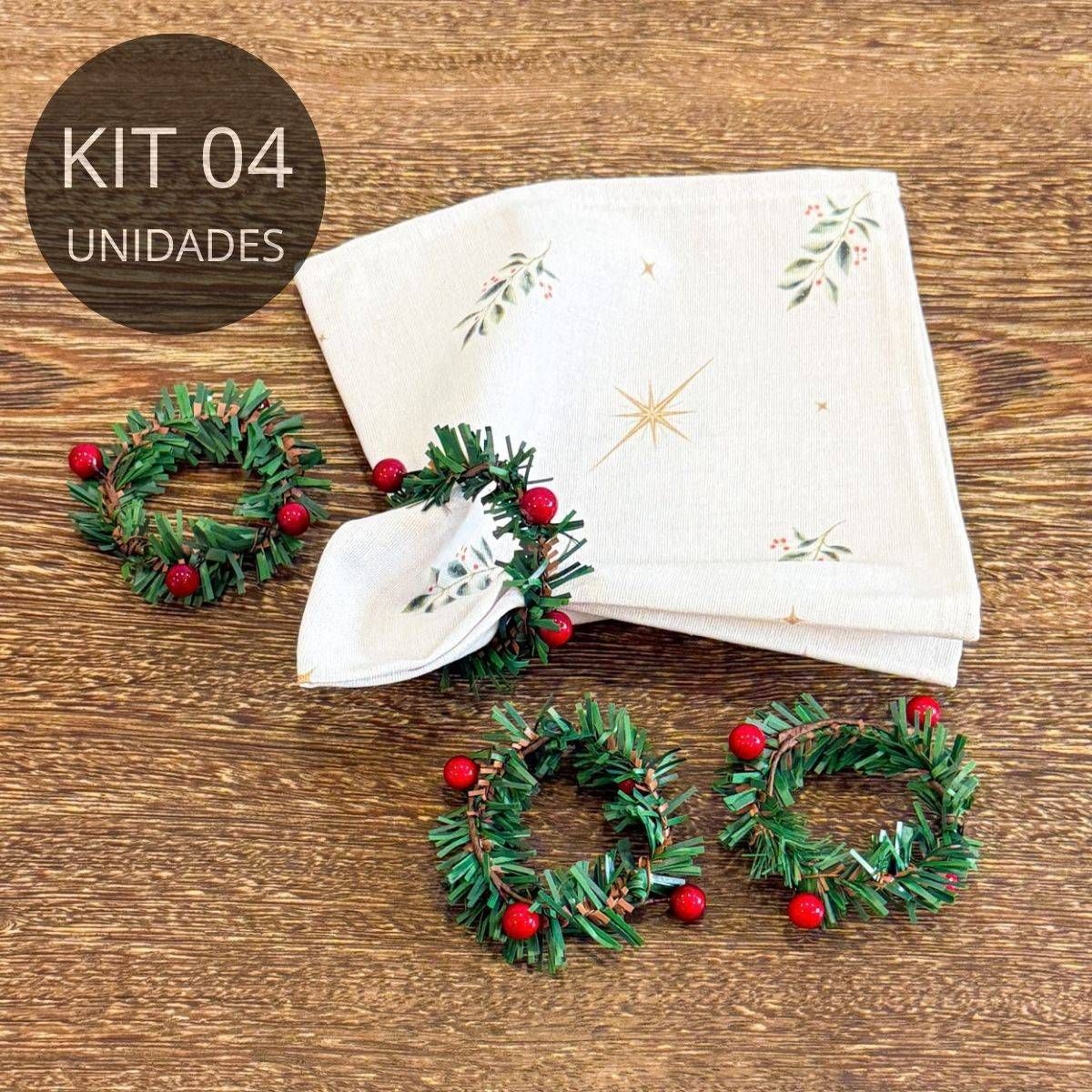 Kit 4 Porta Guardanapos - Guirlanda de Natal