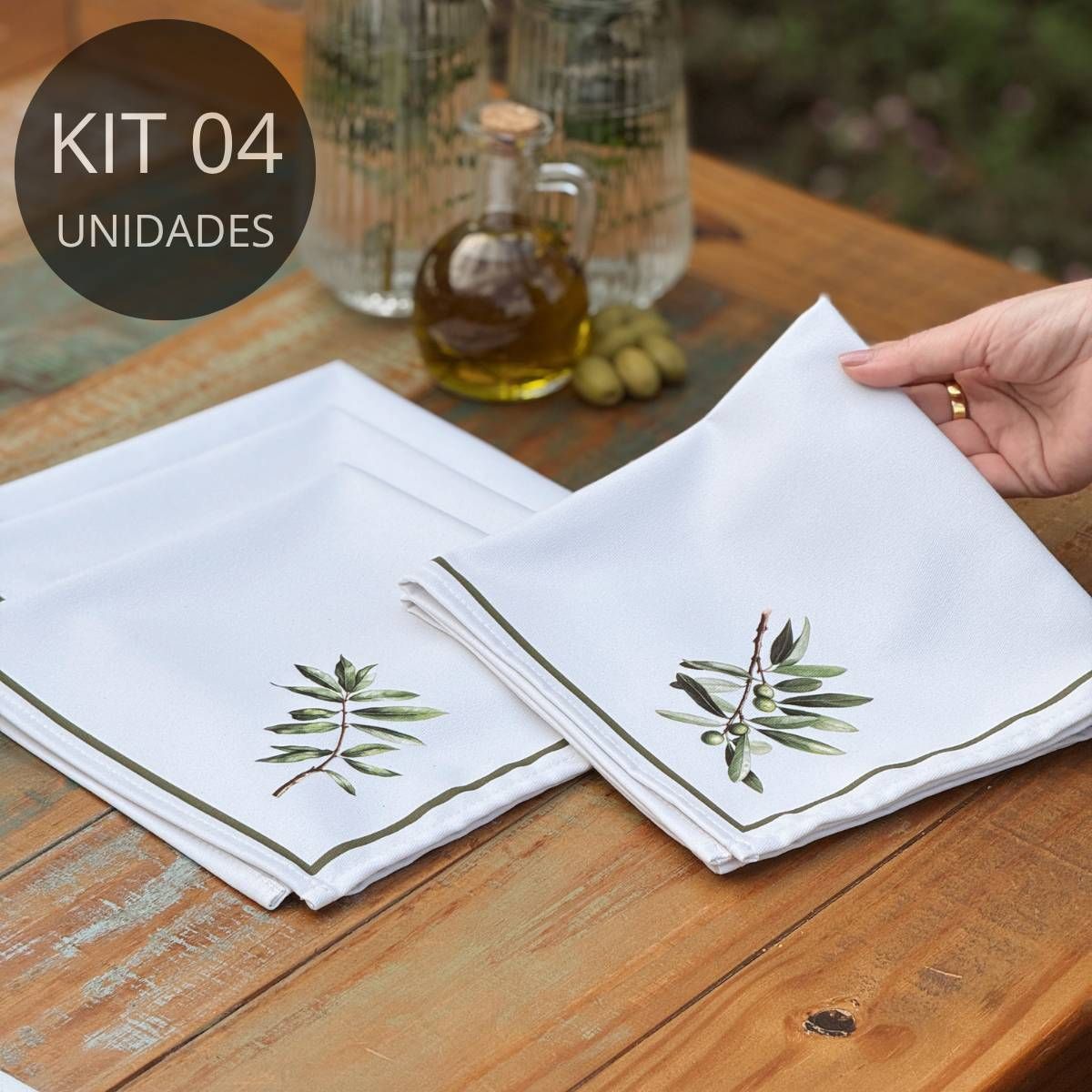 Kit 4 Guardanapos - Coleção Oliveira