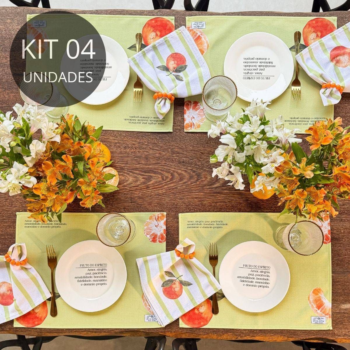 Kit 4 Americanos Impermeáveis- Coleção Tangerinas