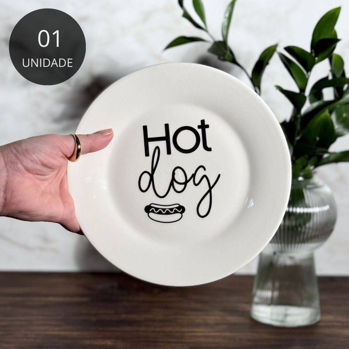 Prato de Porcelana Hot Dog - 20cm
