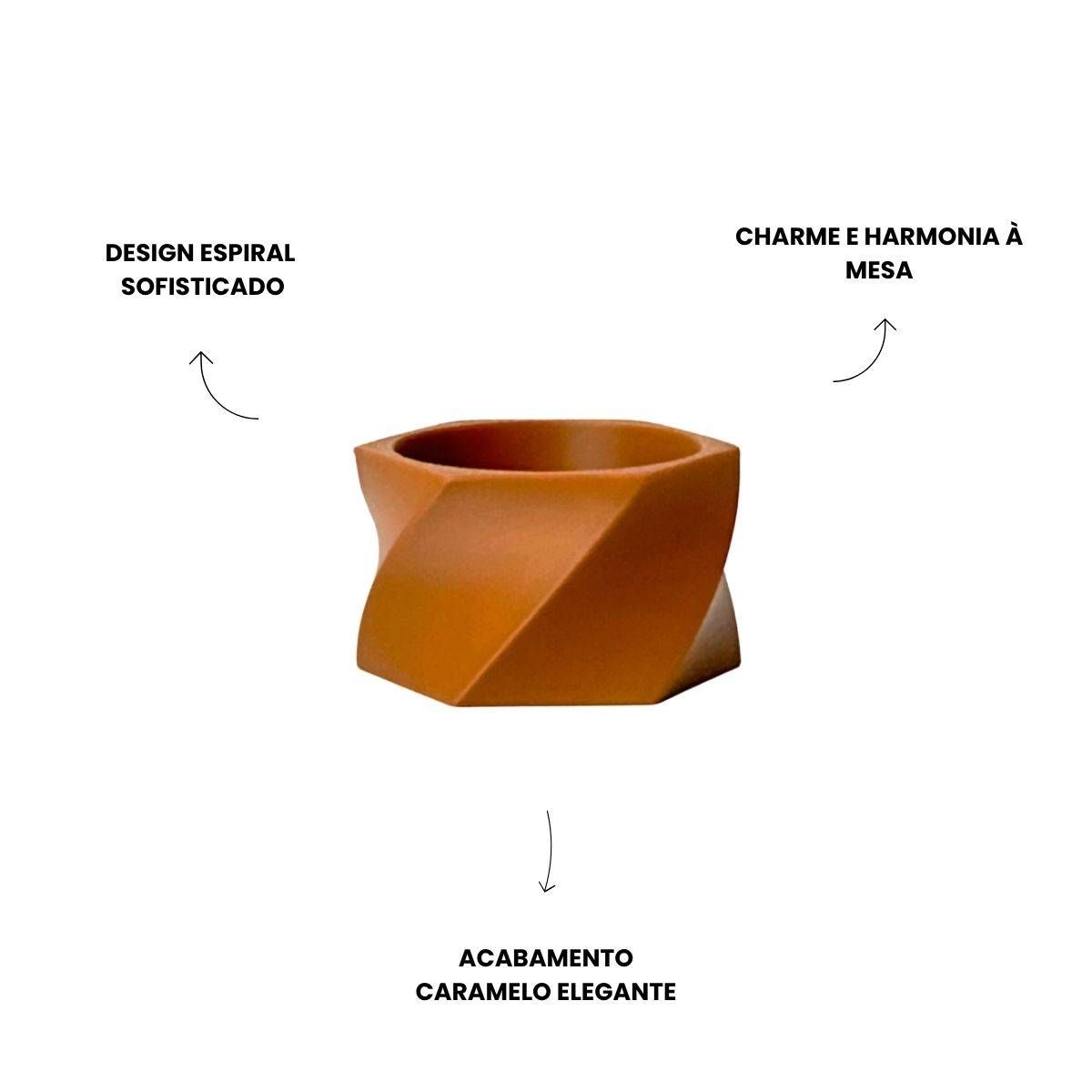 Porta Guardanapo Espiral Caramelo - Coleção Oliveira