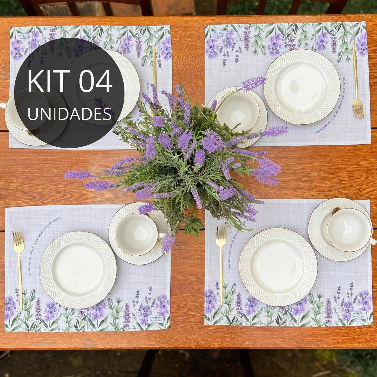 Kit 4 Americanos Impermeáveis - Coleção Jardim de Lavandas