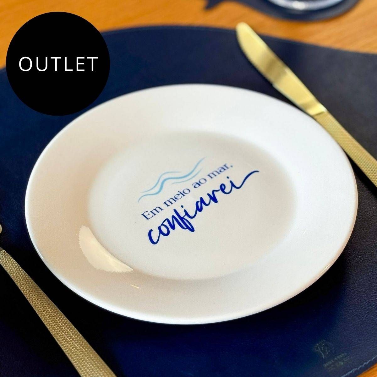 OUTLET Prato de Sobremesa de Porcelana Mar - Coleção Peixes