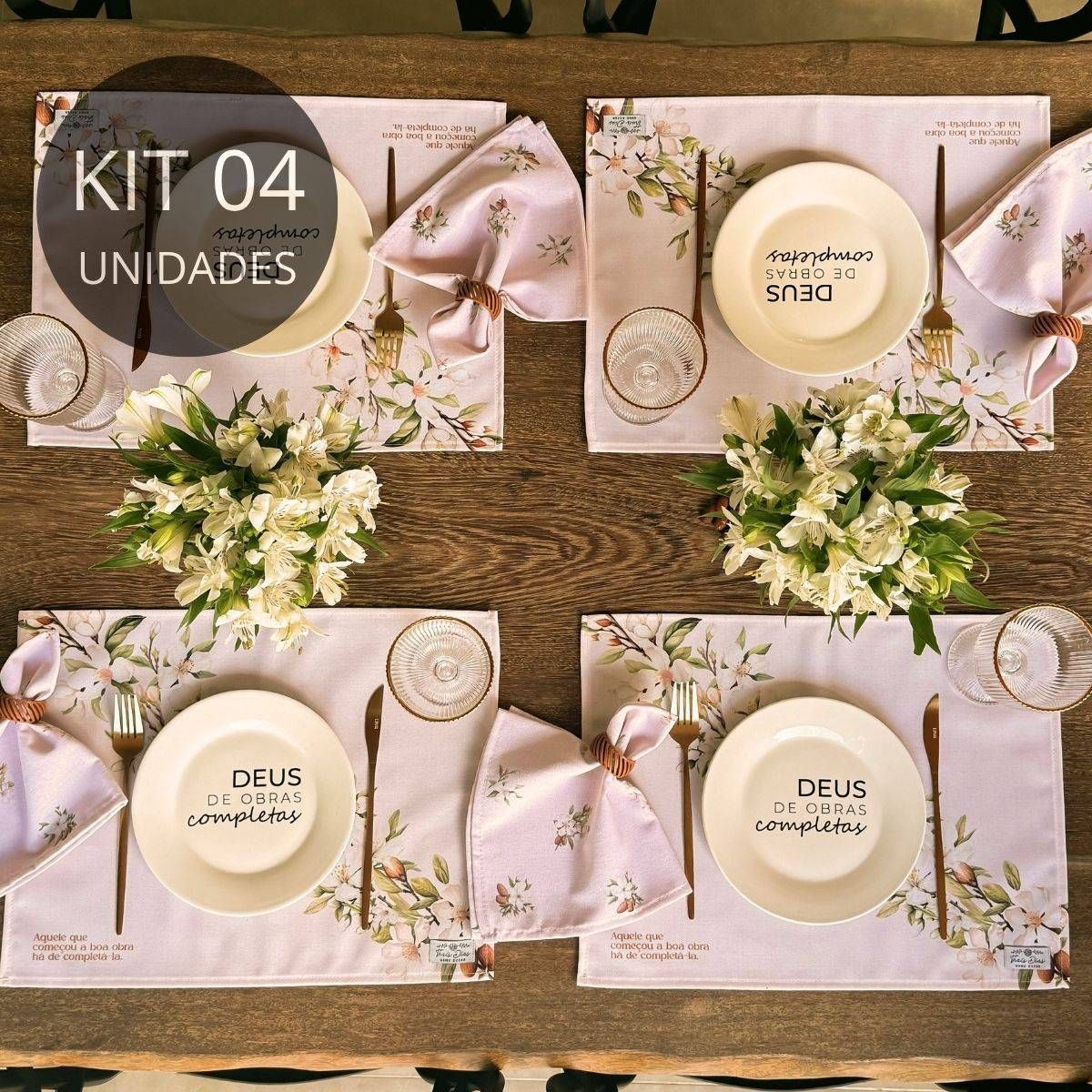 Kit 4 Americanos Impermeáveis - Coleção Amêndoas