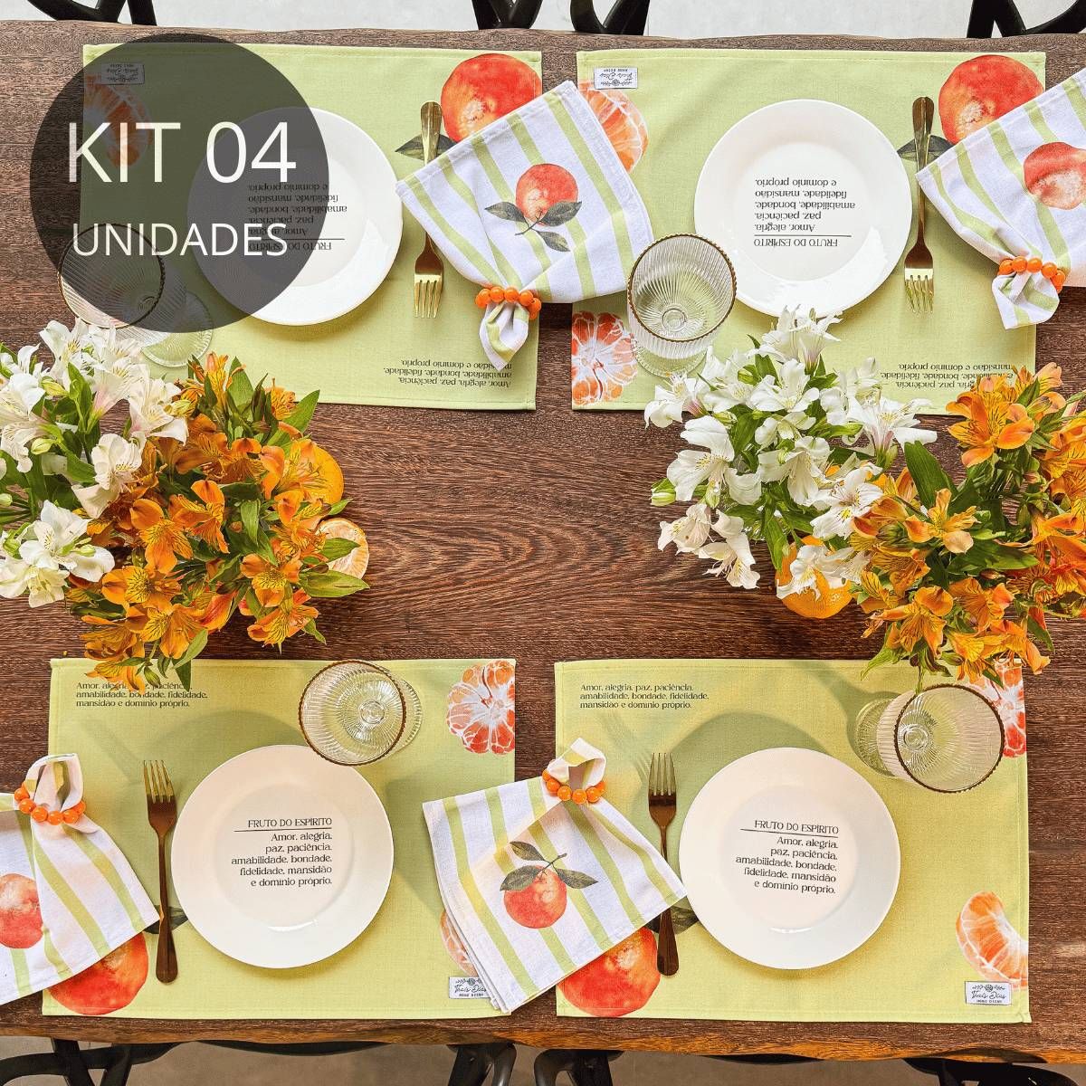 Kit 4 Americanos Impermeáveis- Coleção Tangerinas