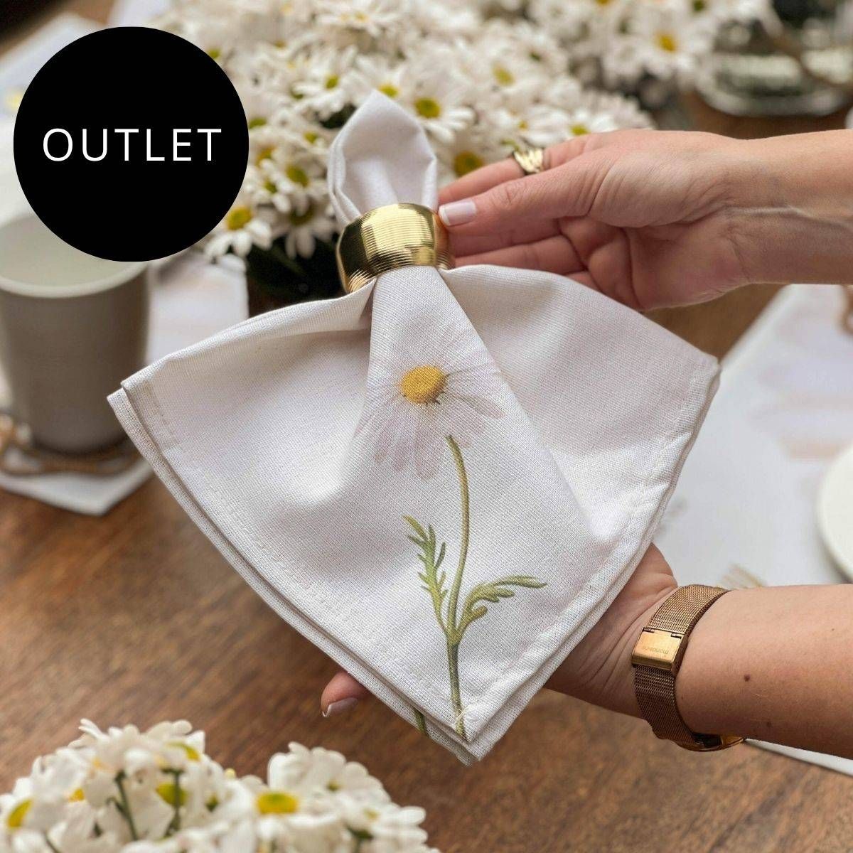 OUTLET Guardanapo em Linho Misto - Coleção Margaridas