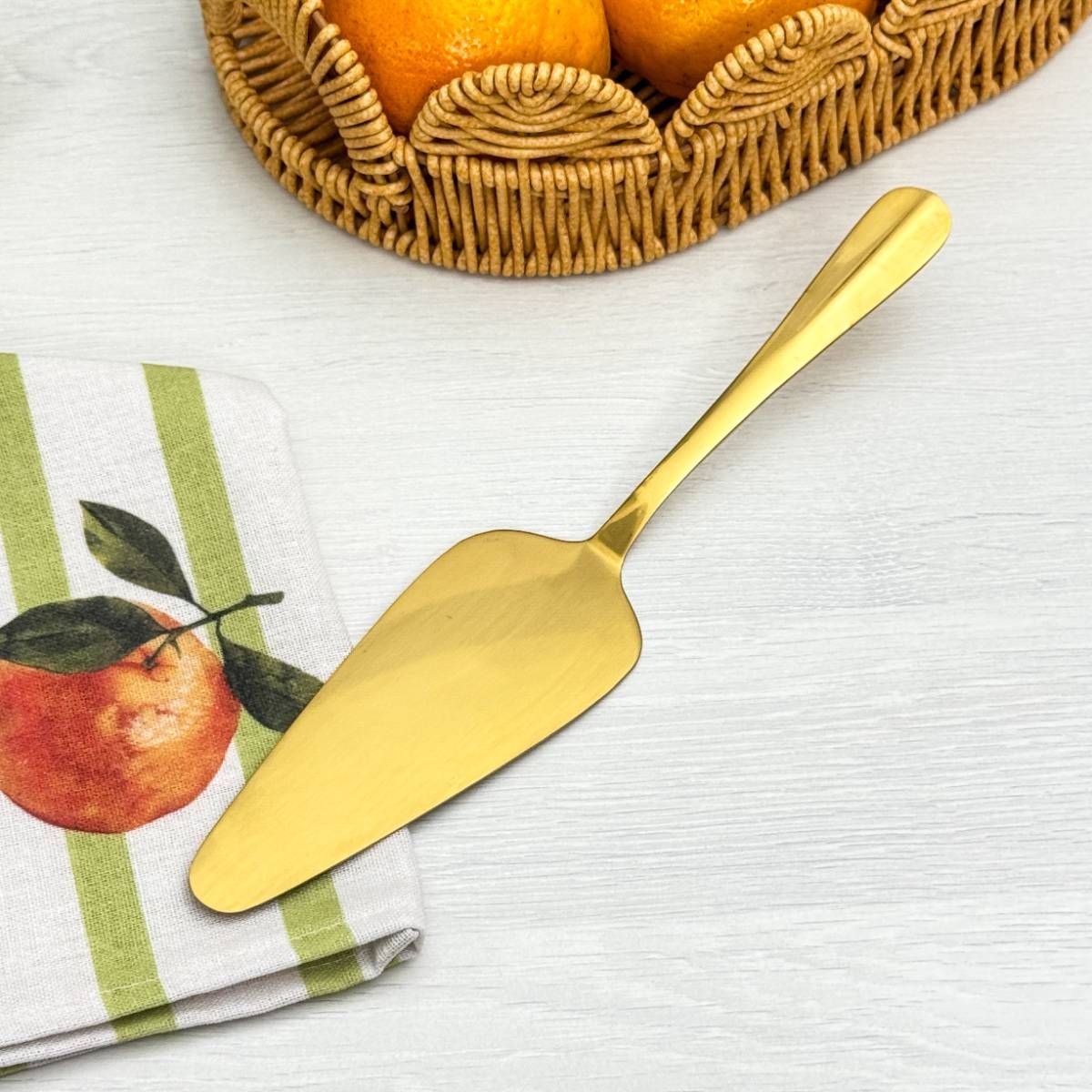 Espátula para Bolo de Aço Inox Dourado Positano Premium - Lyor