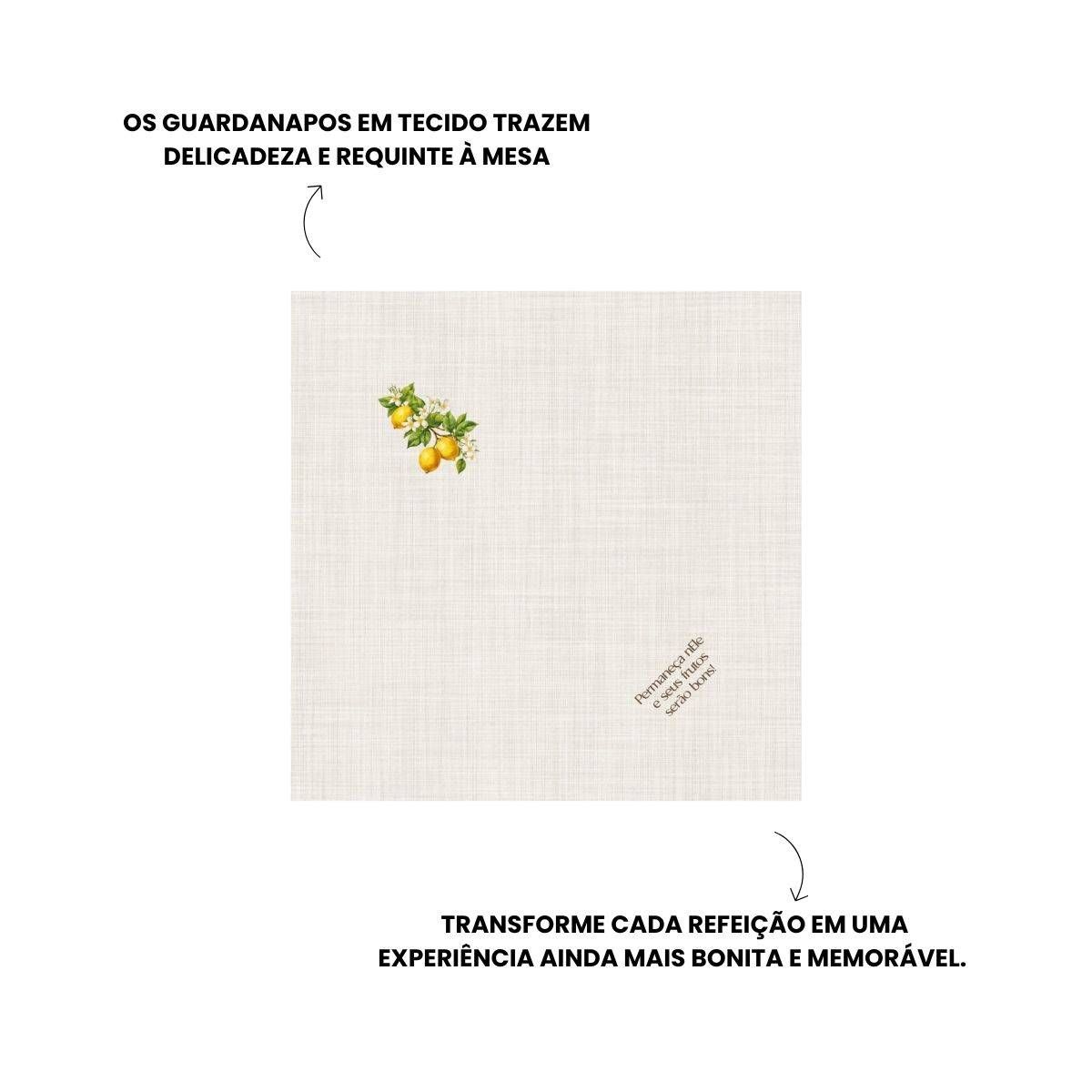 Kit 4 Guardanapos de Linho Limão Siciliano