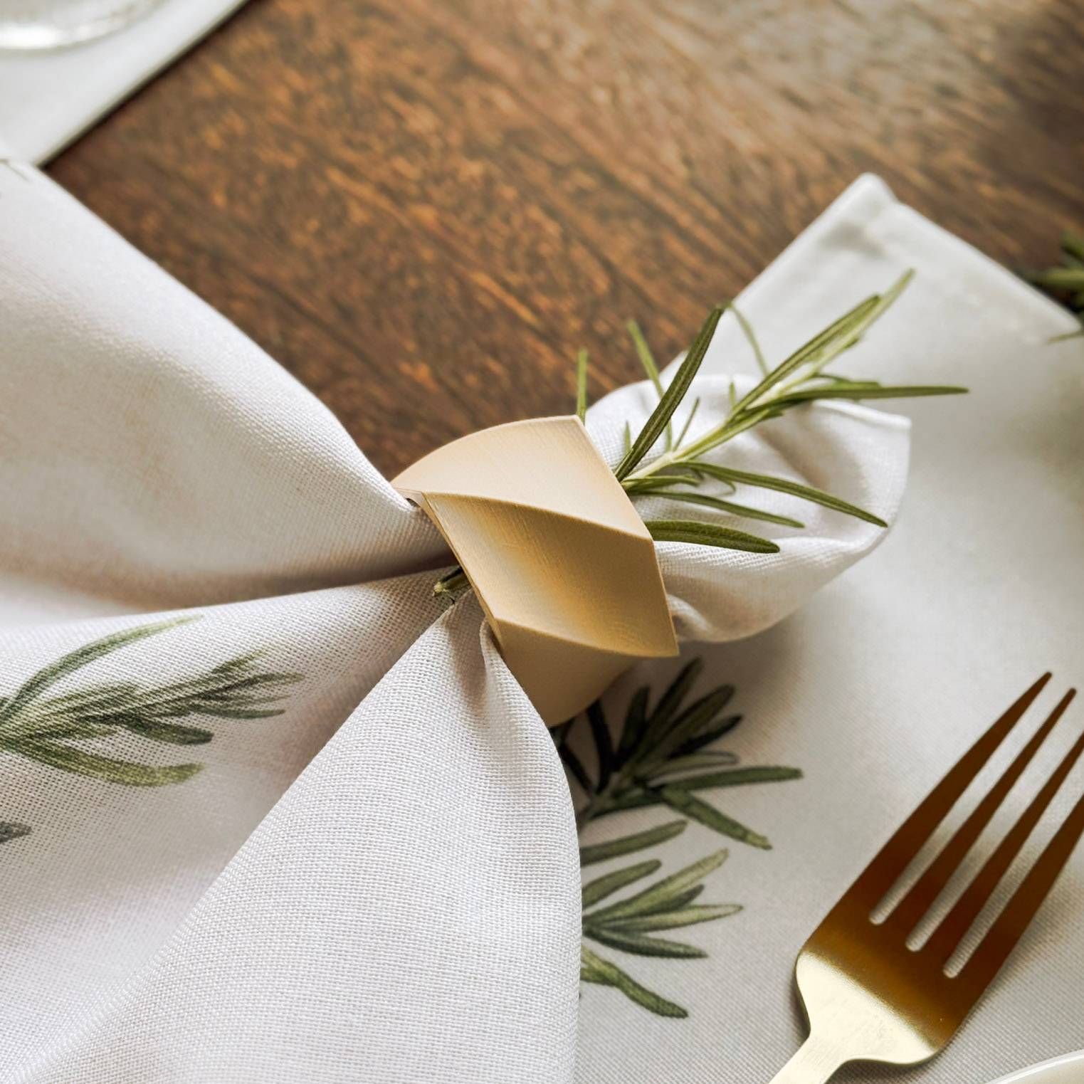 Porta Guardanapo Espiral Bege - Coleção Alecrim