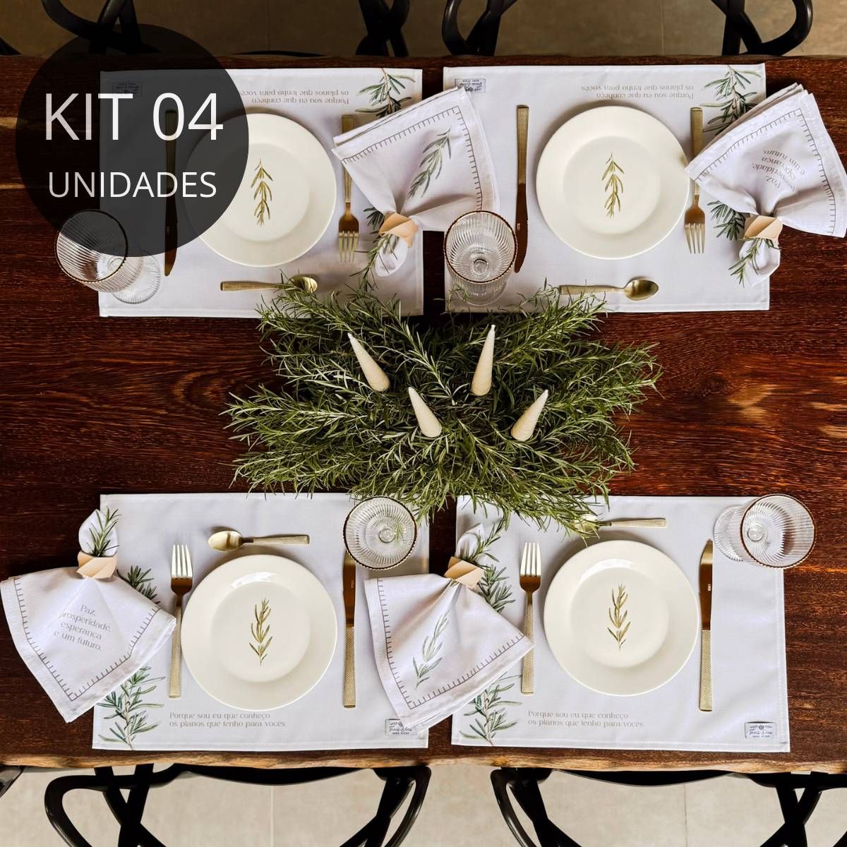 Kit 4 Americanos Impermeáveis - Coleção Alecrim