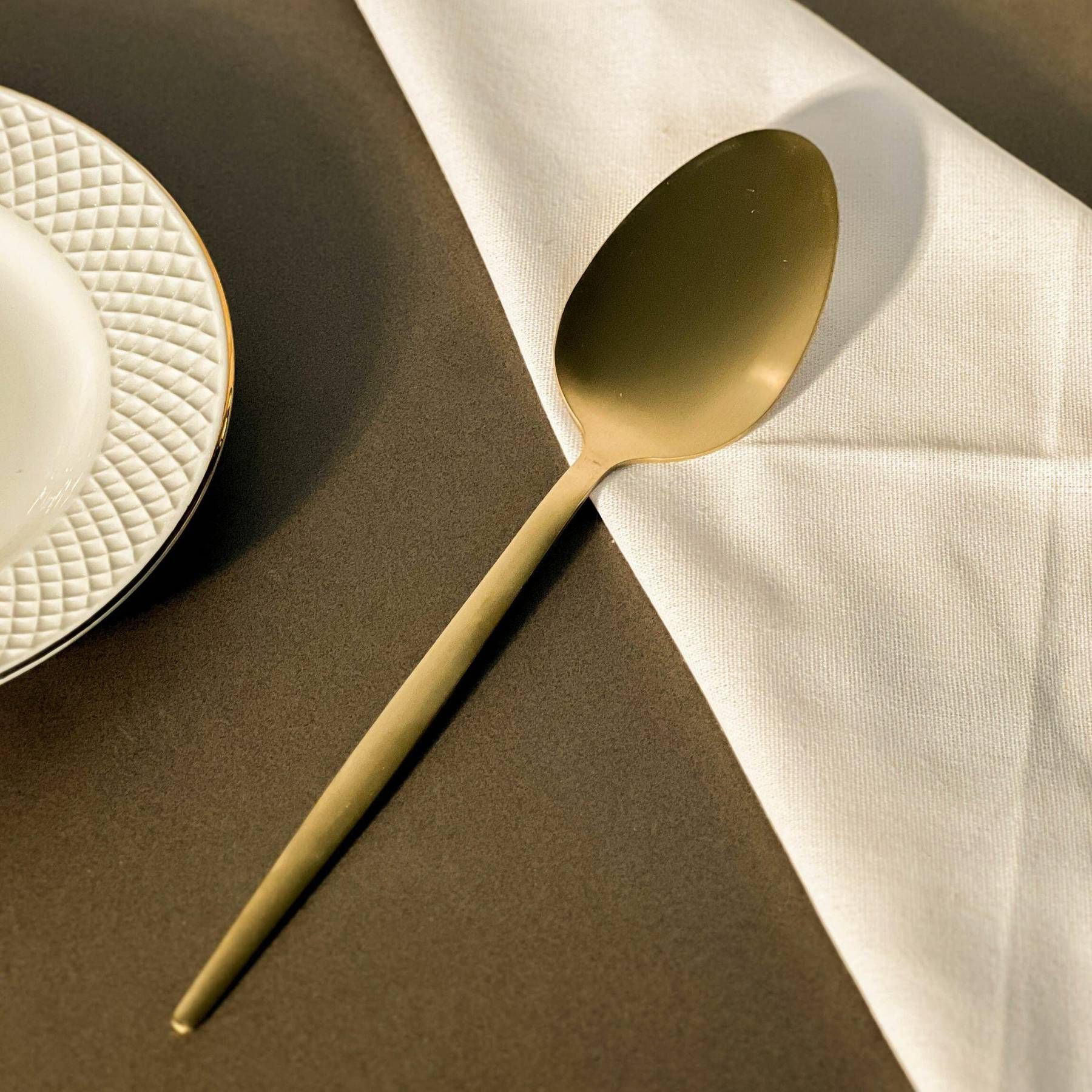 Colher de Servir de Aço Inox Ópera Champanhe - Lyor