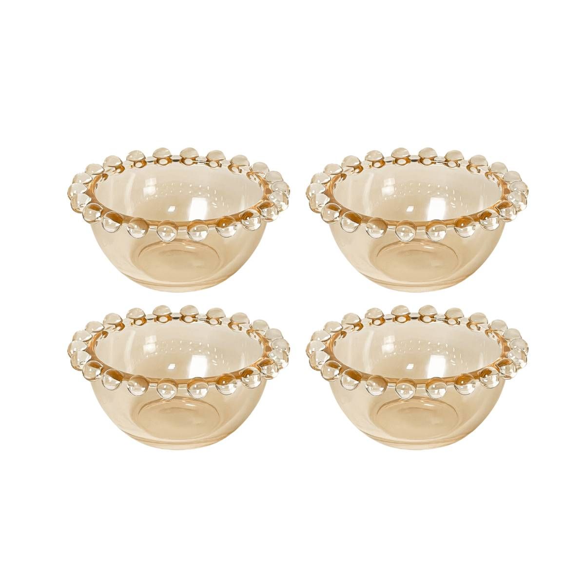 Kit 4 Mini Bowls de Cristal Âmbar - Wolff