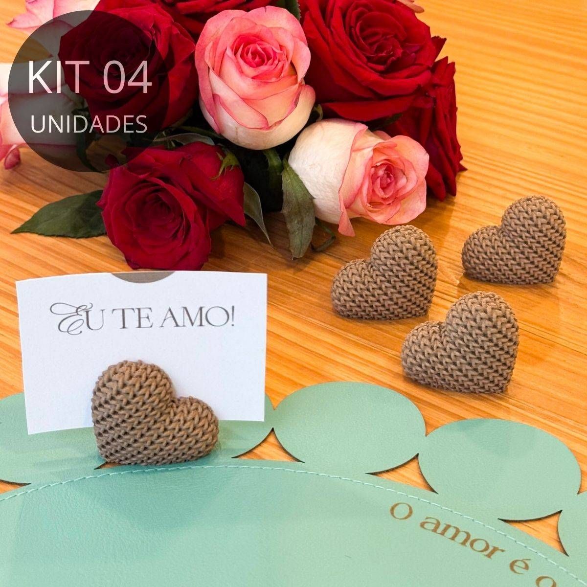 Kit 4 Marcadores de Lugar em Formato de Coração