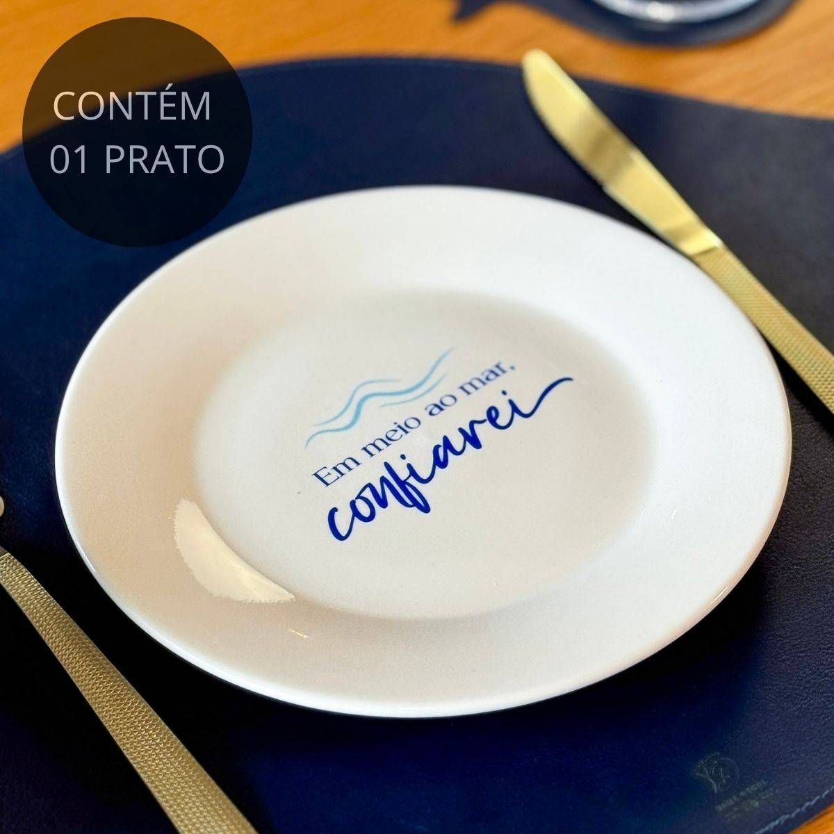 Prato de Sobremesa de Porcelana Mar - Coleção Peixes