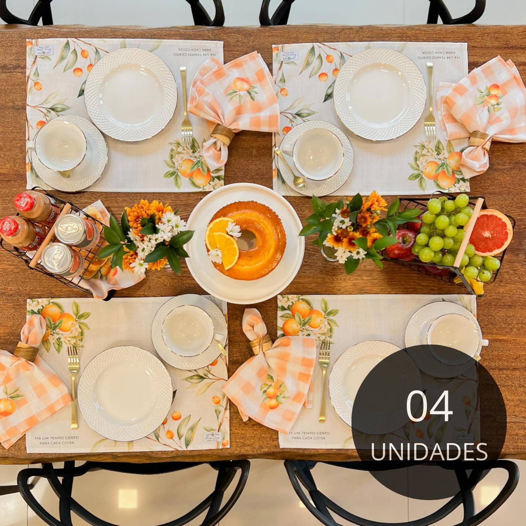 Kit 4 Americanos Impermeáveis Coleções Colheitas - Laranjas