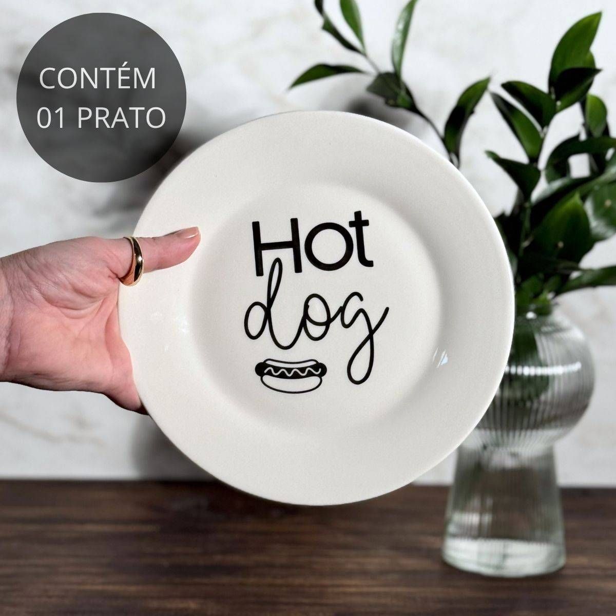 Prato de Porcelana Hot Dog - 20cm
