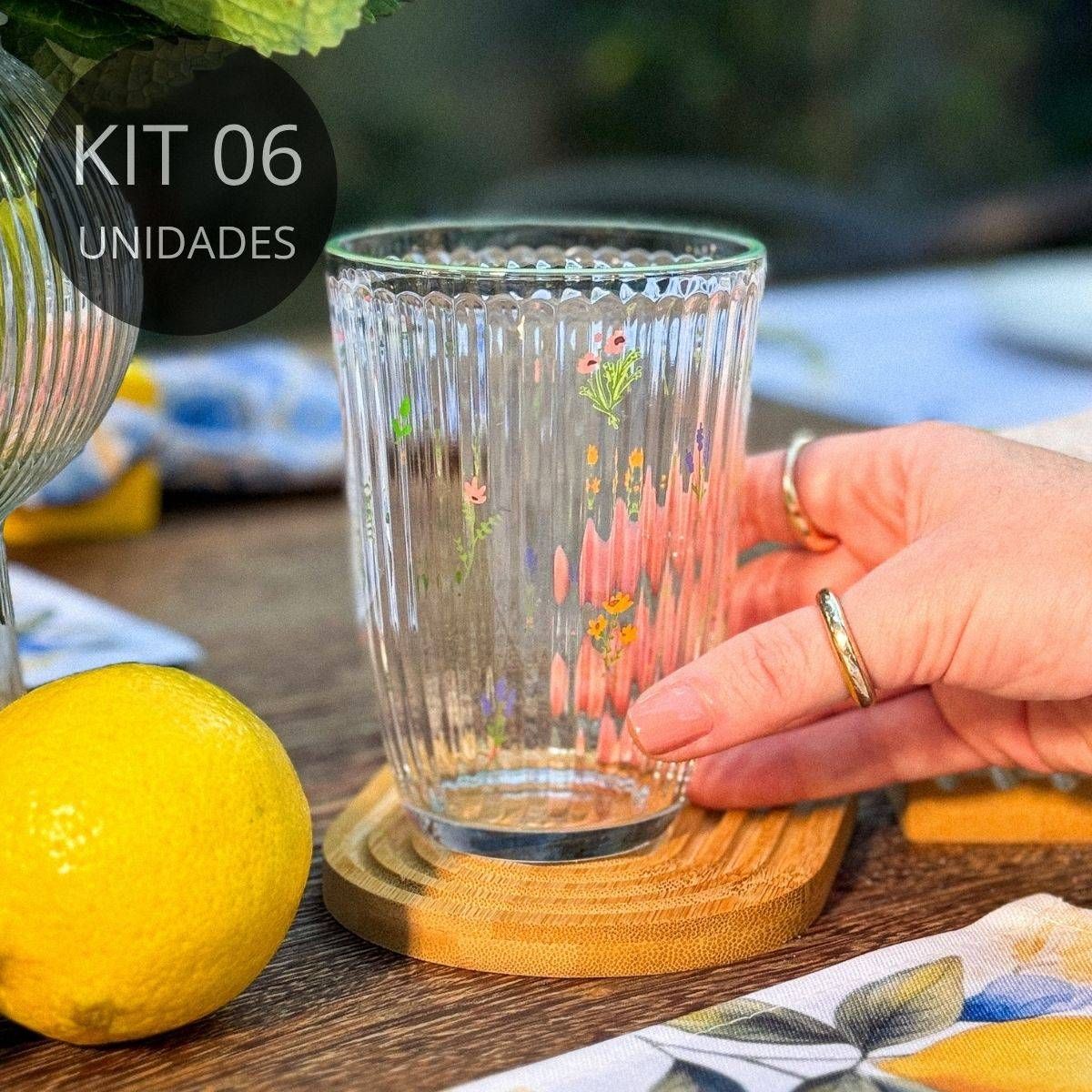 Jogo 6 Copos Altos Florence 370ml Vidro