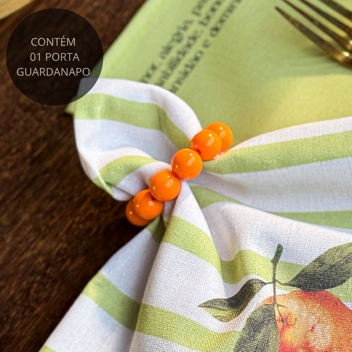 Porta Guardanapo de Bolas Laranja - Coleção Tangerinas