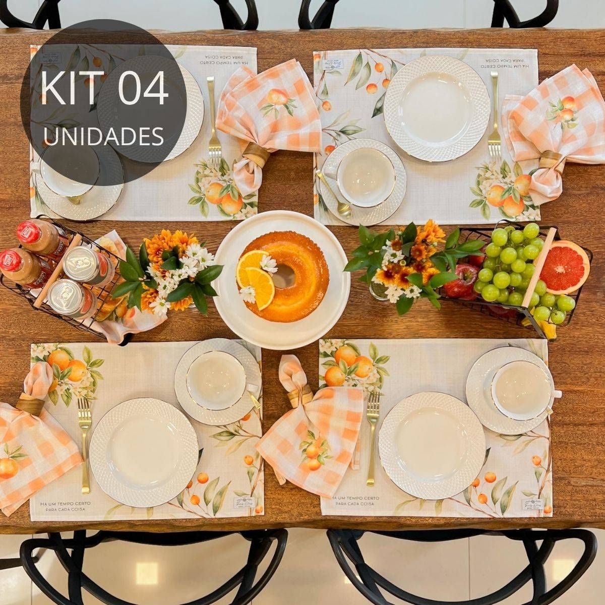 Kit 4 Americanos Impermeáveis Coleções Colheitas - Laranjas
