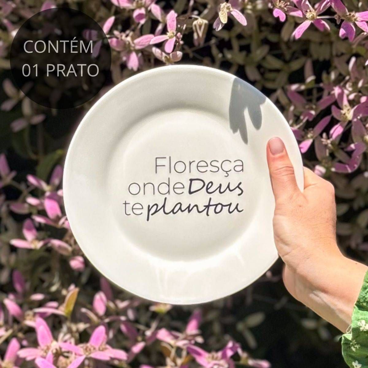 Prato de Sobremesa Frase "Entrega o teu caminho ao Senhor; confia nele e o mais ele fará"