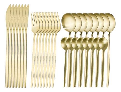 Faqueiro 32 Peças De Aço Inox  Ópera Champanhe Premium Lyor