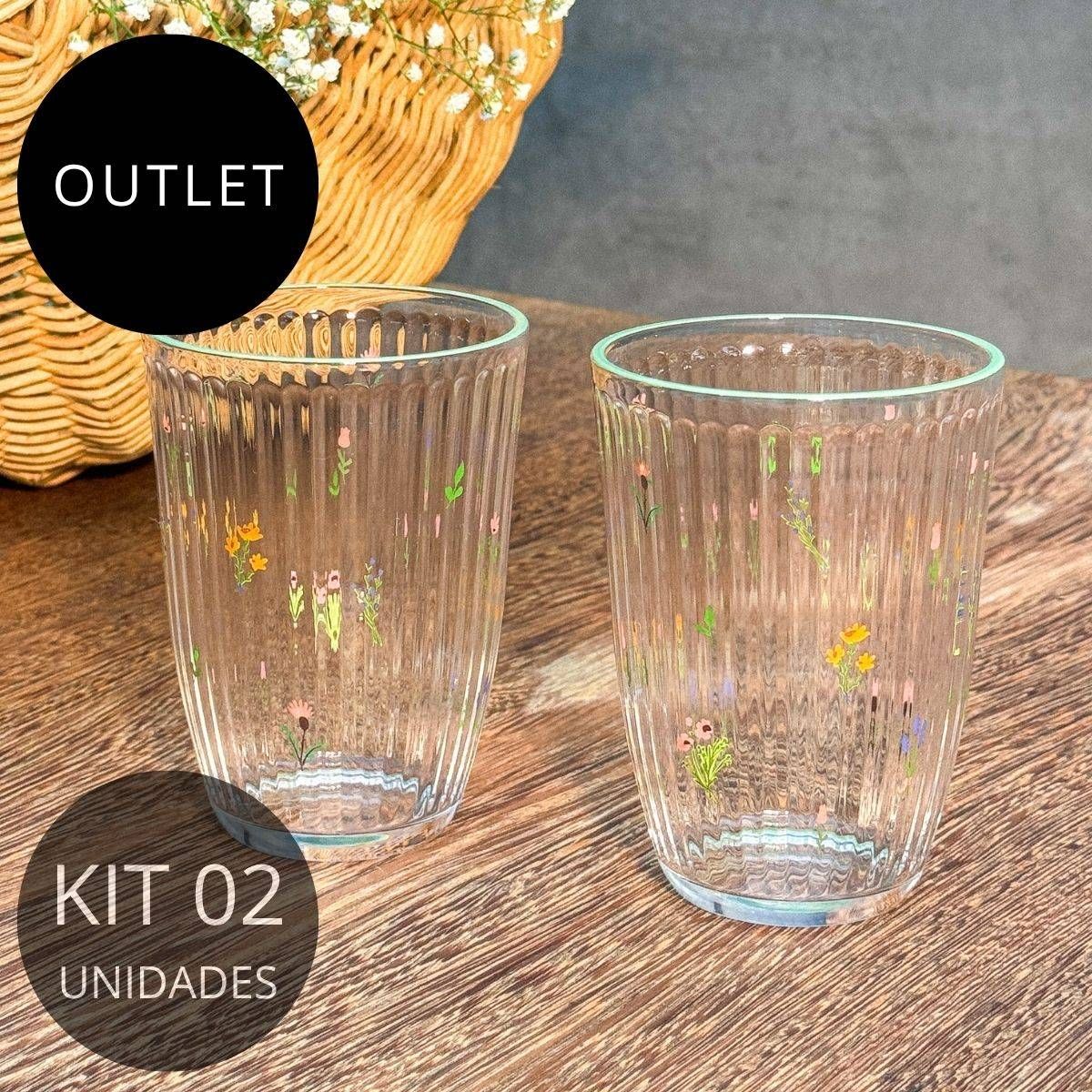 OUTLET Jogo 2 Copos Altos Florence 370ml Vidro