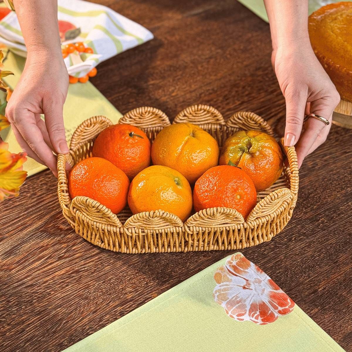 Cesta/Fruteira Botânica em Rattan - Lyor