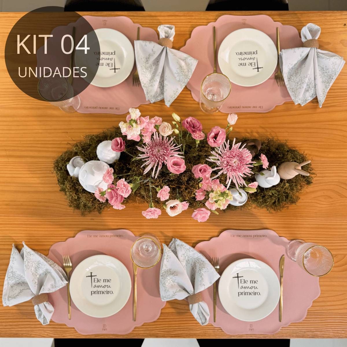 Kit 4 Americanos em Couro Ecológico - Ele me amou primeiro