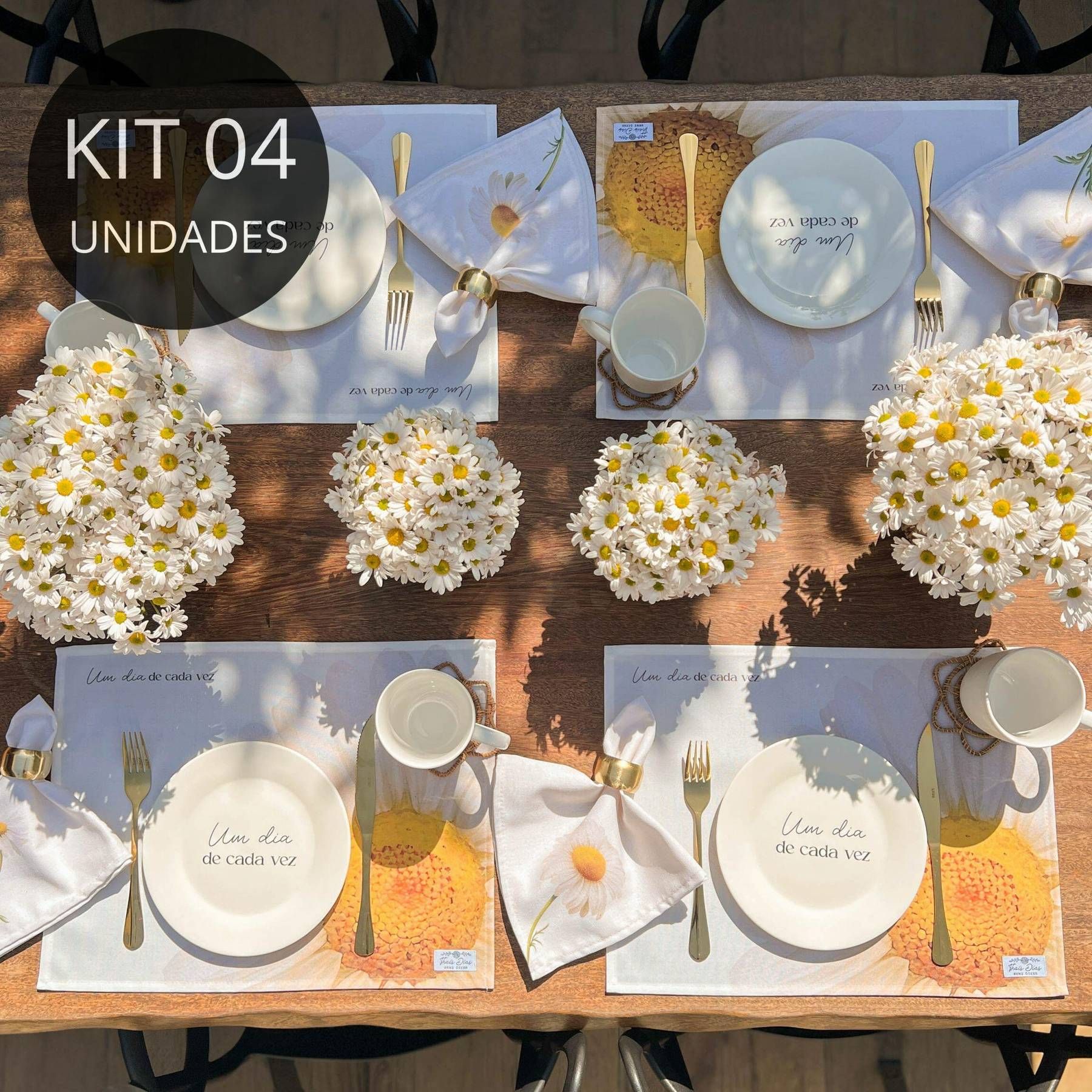 Kit 4 Americanos Impermeáveis - Coleção Margaridas